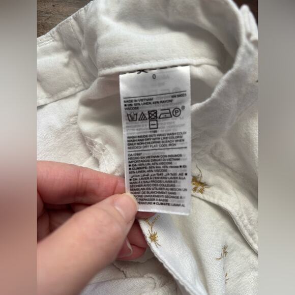 Old Navy Women's 0 Linen Blend Everyday Short Lightweight White Resort Beach - Picture 6 of 7